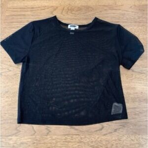 Victoria’s Secret Pink Black Mesh T-Shirt Short Sleeve NWOT